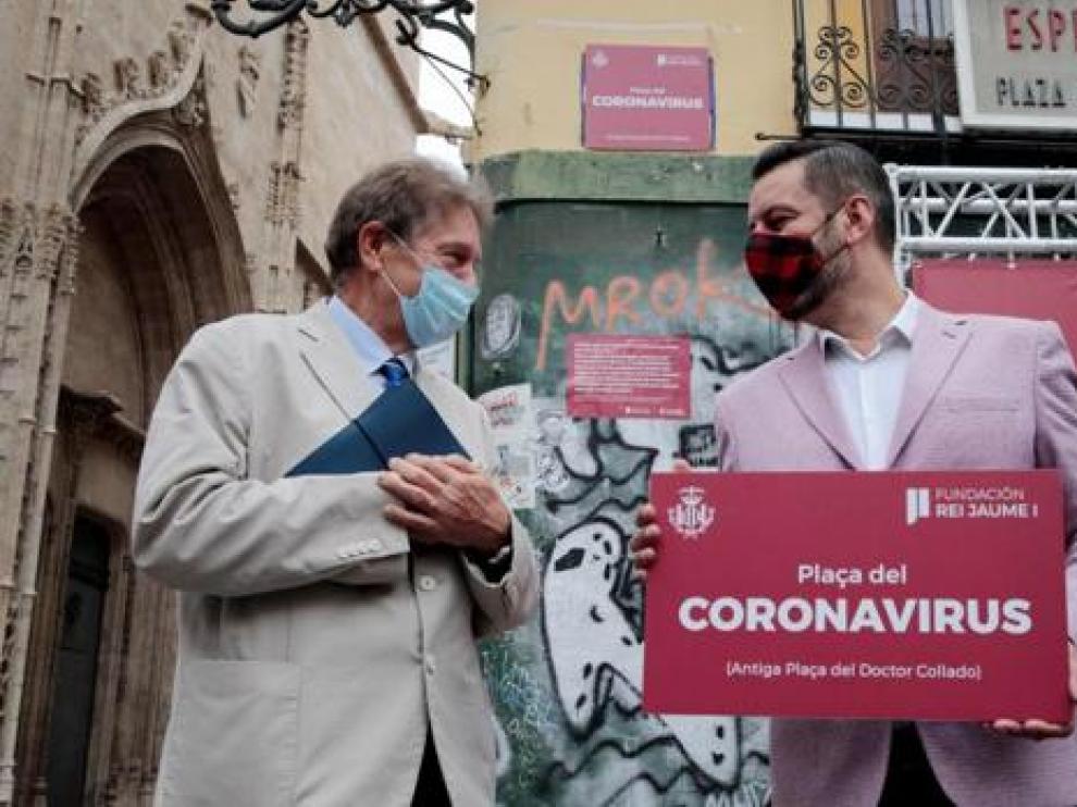 El Ayuntamiento de Valencia y la Fundación Premios Rei Jaume I inauguró el jueves la 'Plaza del Coronavirus'