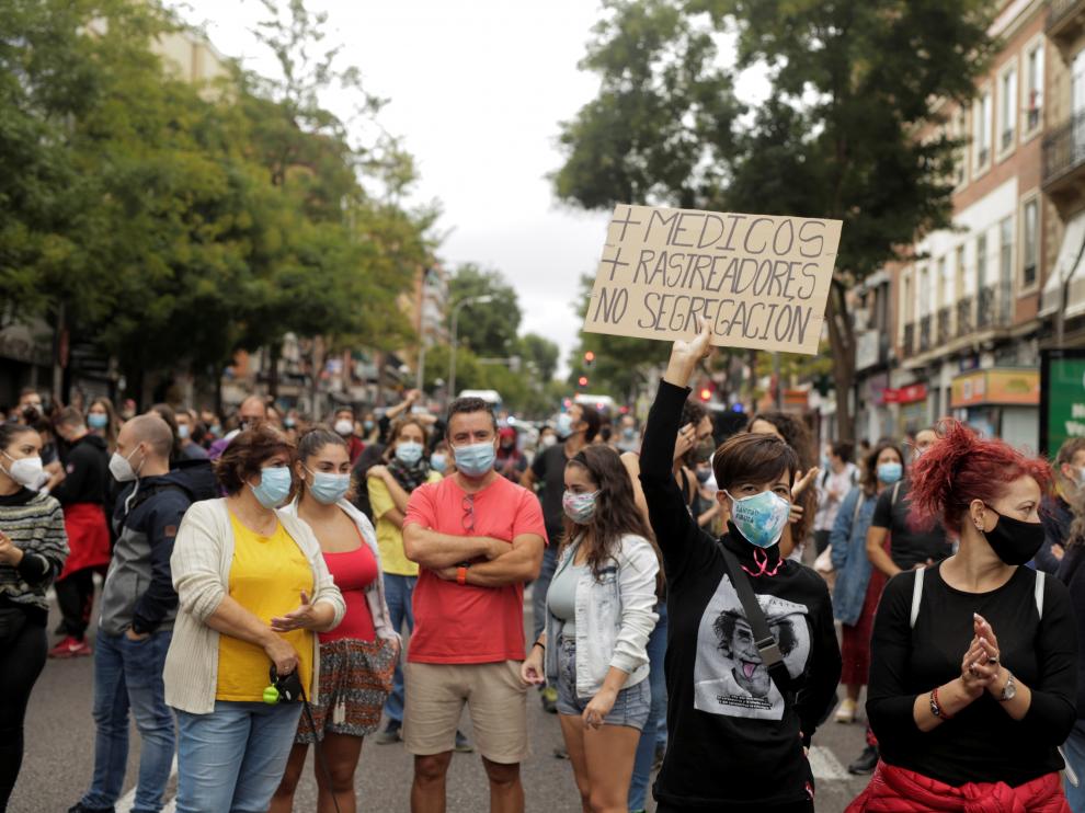Protest over the lack of support and movement on improving working conditions, in Madrid