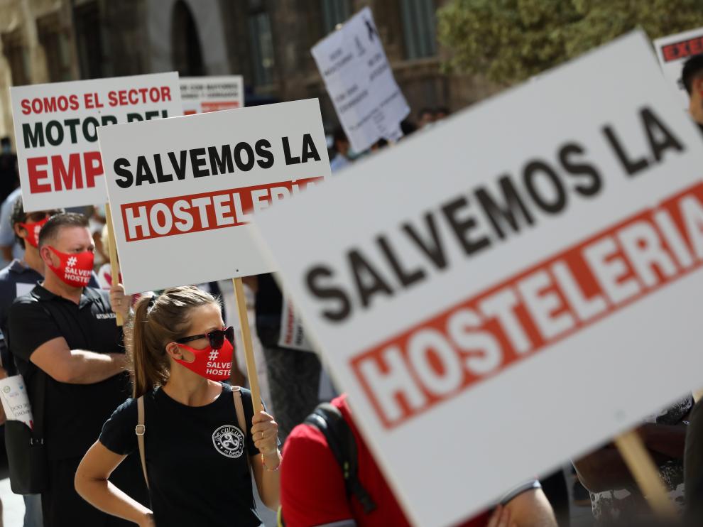 Protestas del sector hostelero este fin de semana en Valencia.