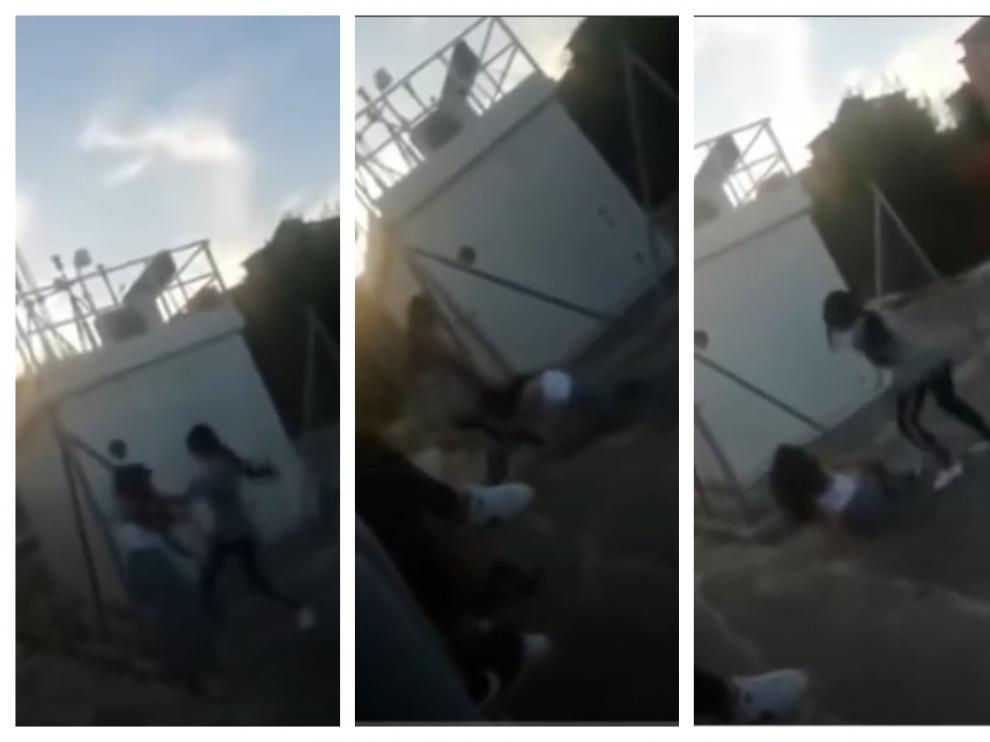 Tres capturas del vídeo de la agresión.