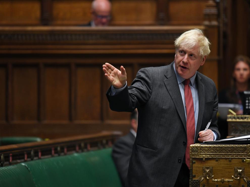 Boris Johnson, este martes en la Cámara de los Comunes.