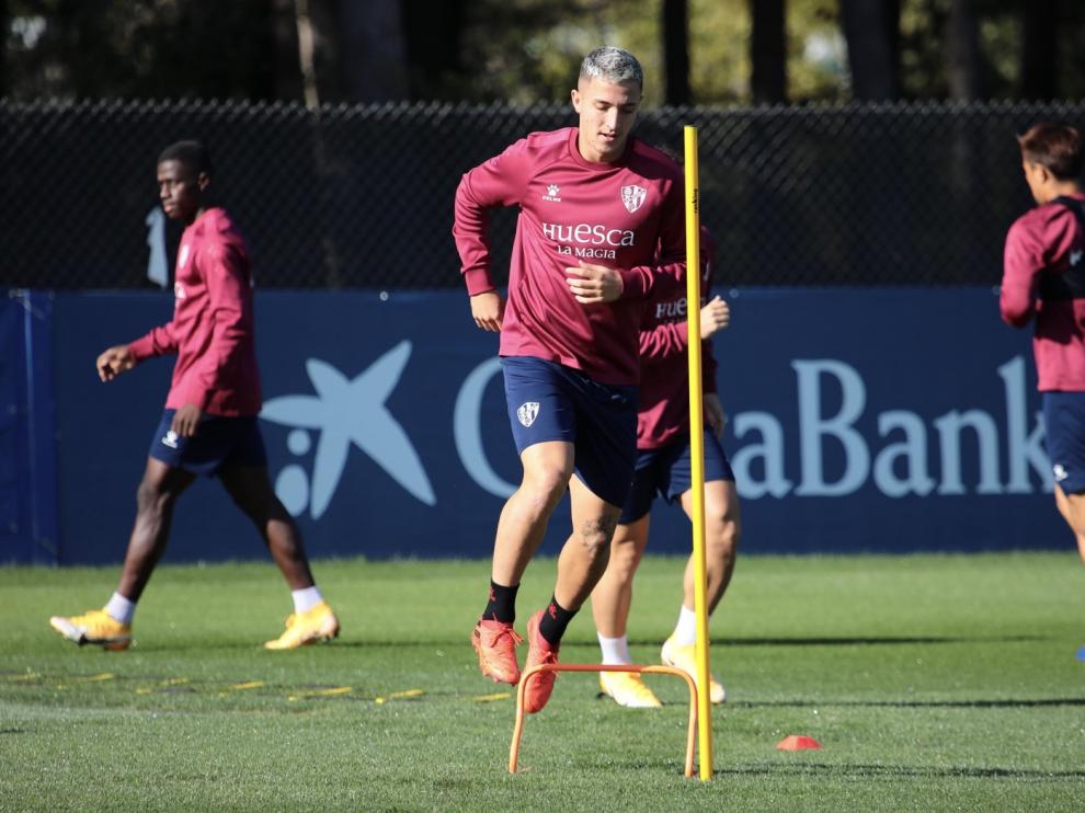 Dani Escriche, durante el entrenamiento de este martes.