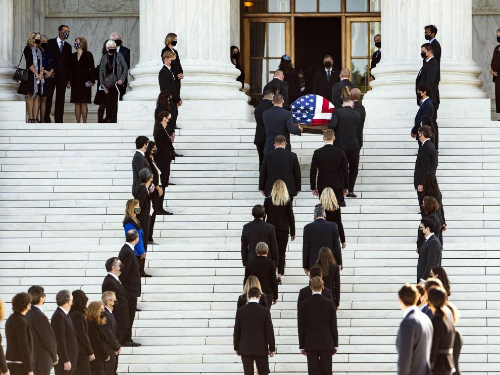 Llegada de los restos de la juez Bader Ginsburg al Tribunal Supremo de Estados Unidos.