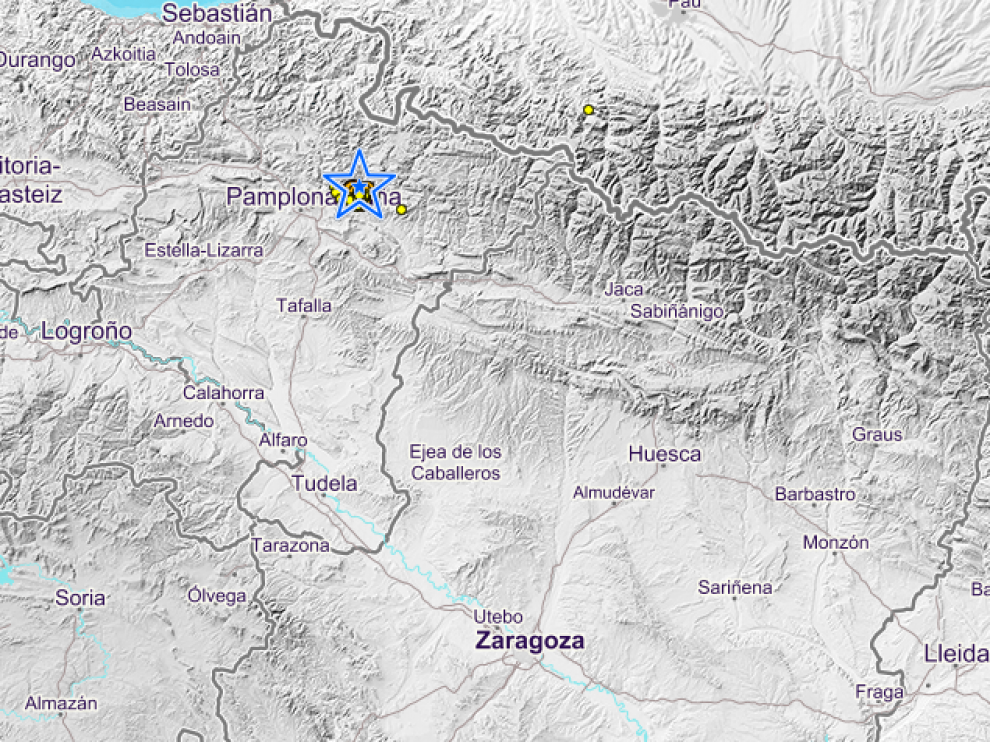 Lugar del epicentro del terremoto