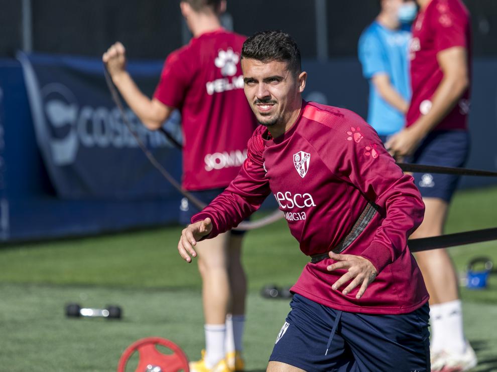 Joaquín Muñoz, durante el entrenamiento de este domingo.