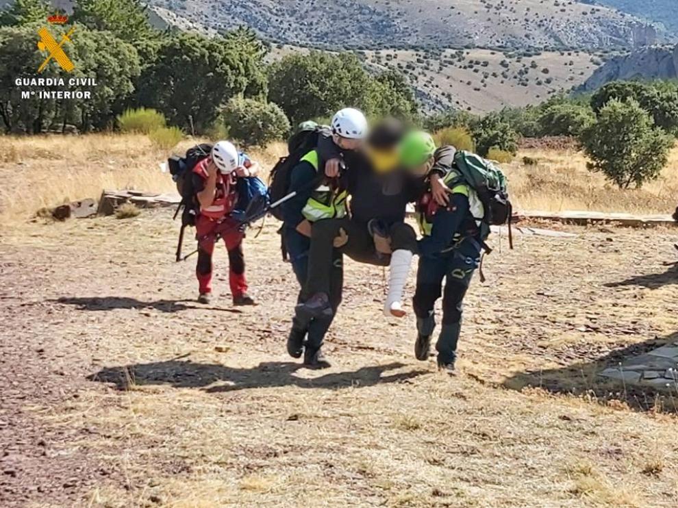 Traslado del senderista accidentado en la Purujosa.