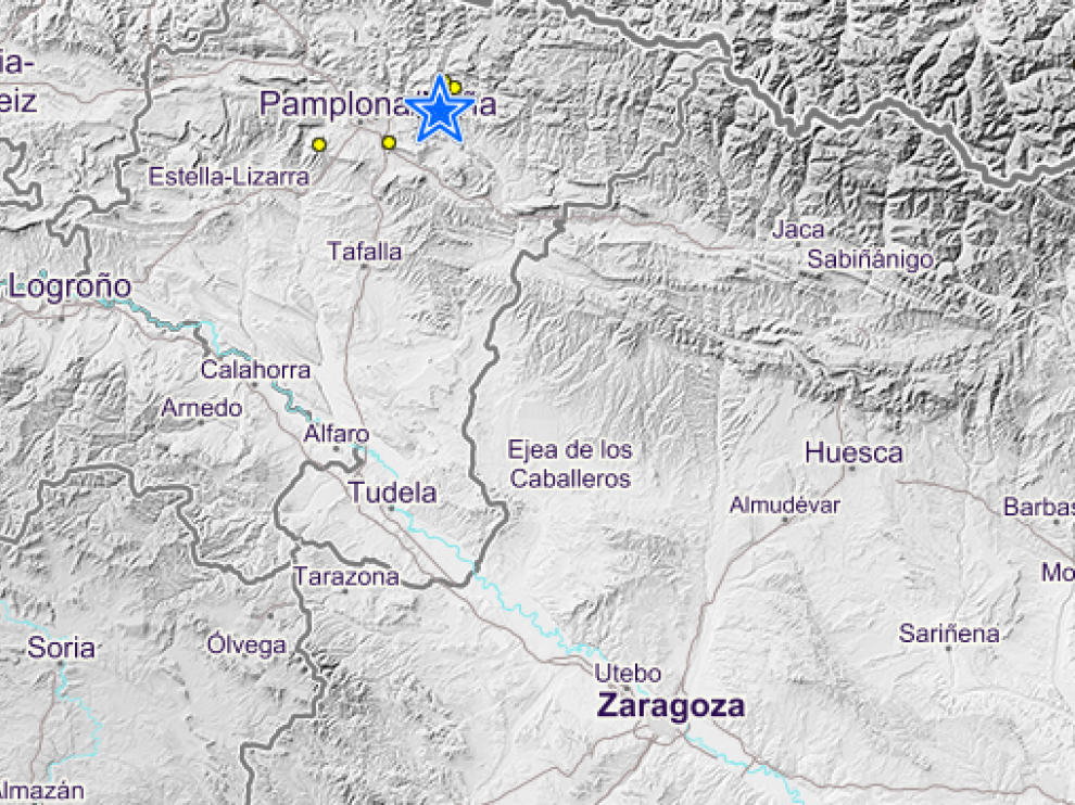 Lugar del epicentro del terremoto
