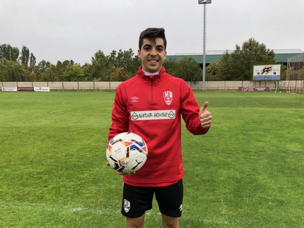 Clemente, en su primer entrenamiento con la UD Logroñés, este viernes.