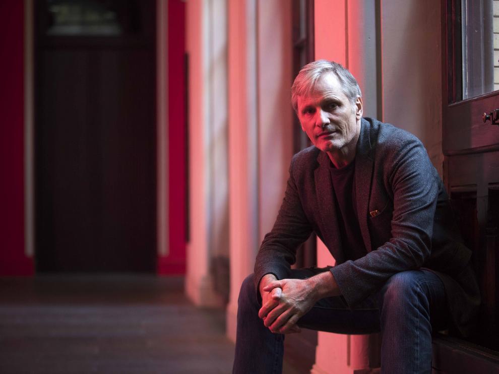 Viggo Mortensen, en el Paraninfo de la Universidad de Zaragoza.