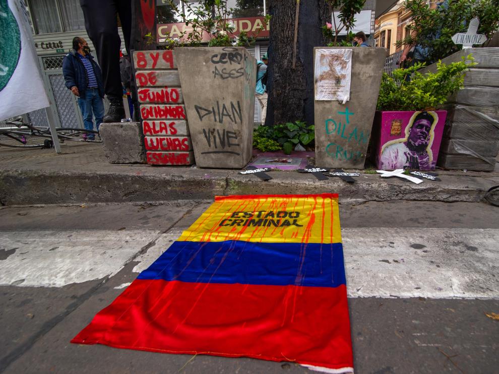 Imagen de una de las últimas protestas contra las masacres Colombia.