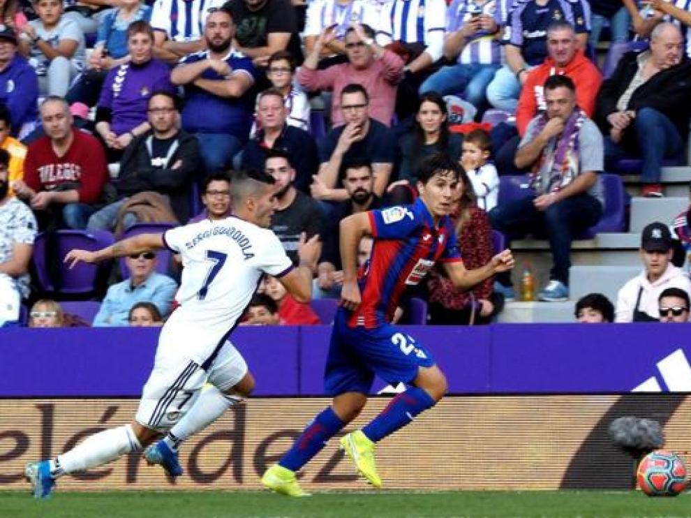 Álvaro Tejero, nuevo jugador del Real Zaragoza, en un partido con el Eibar.