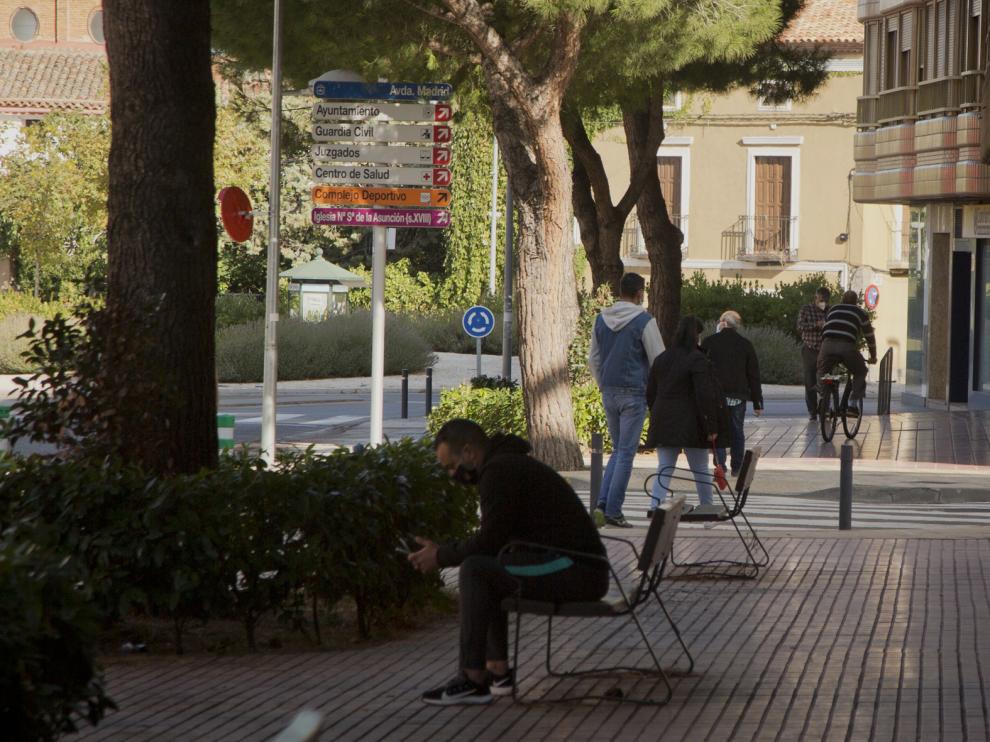 Las calles de La Almunia, ayer horas después de anunciarse el confinamiento perimetral