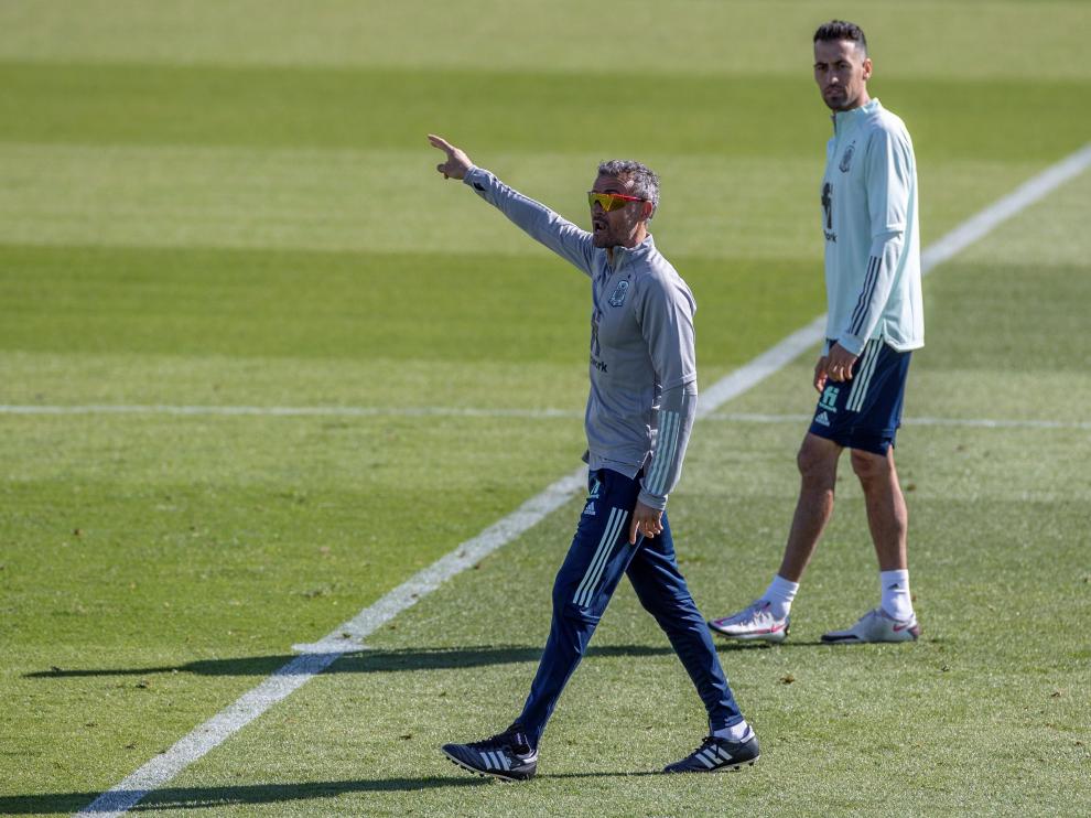 Entrenamiento de la selección española de fútbol en Las Rozas
