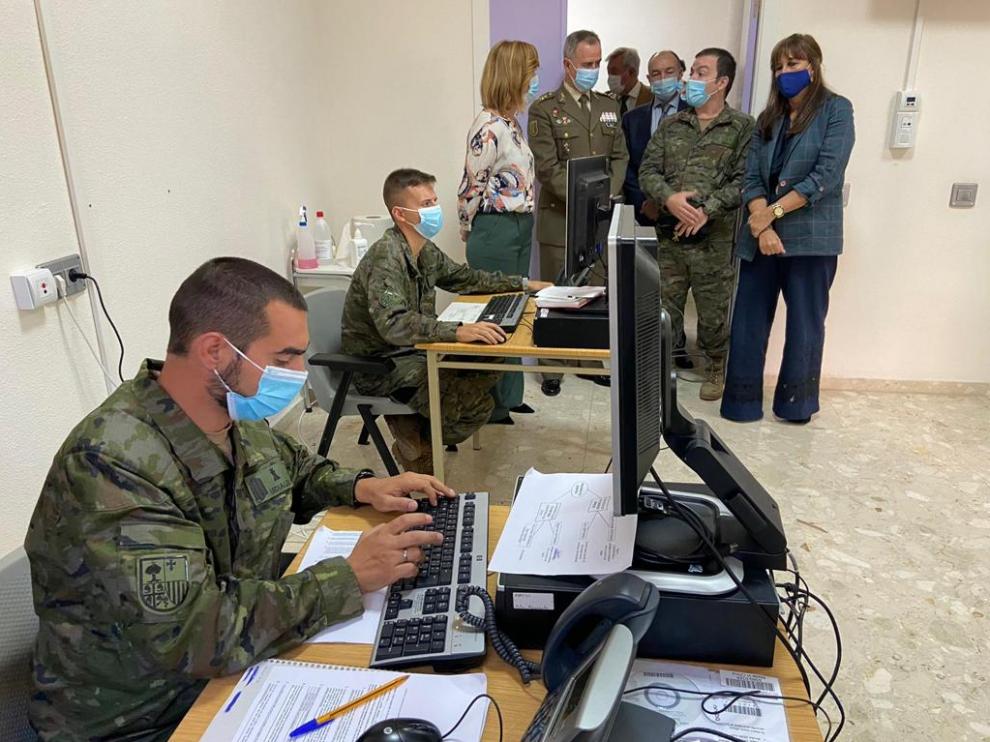 Visita de Repollés al hospital militar de Zaragoza
