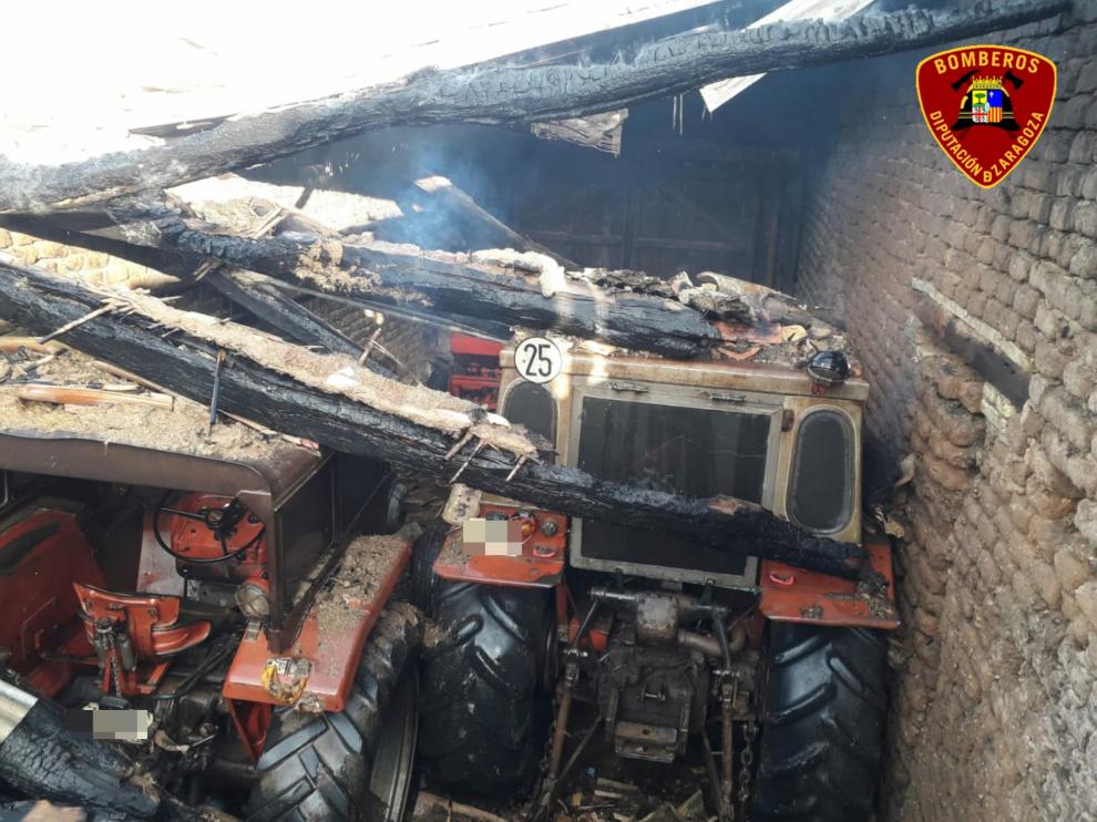 Nave de Biota incendiada