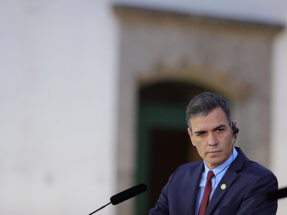 Pedro Sánchez este sábado en la ciudad portuguesa de Guarda.