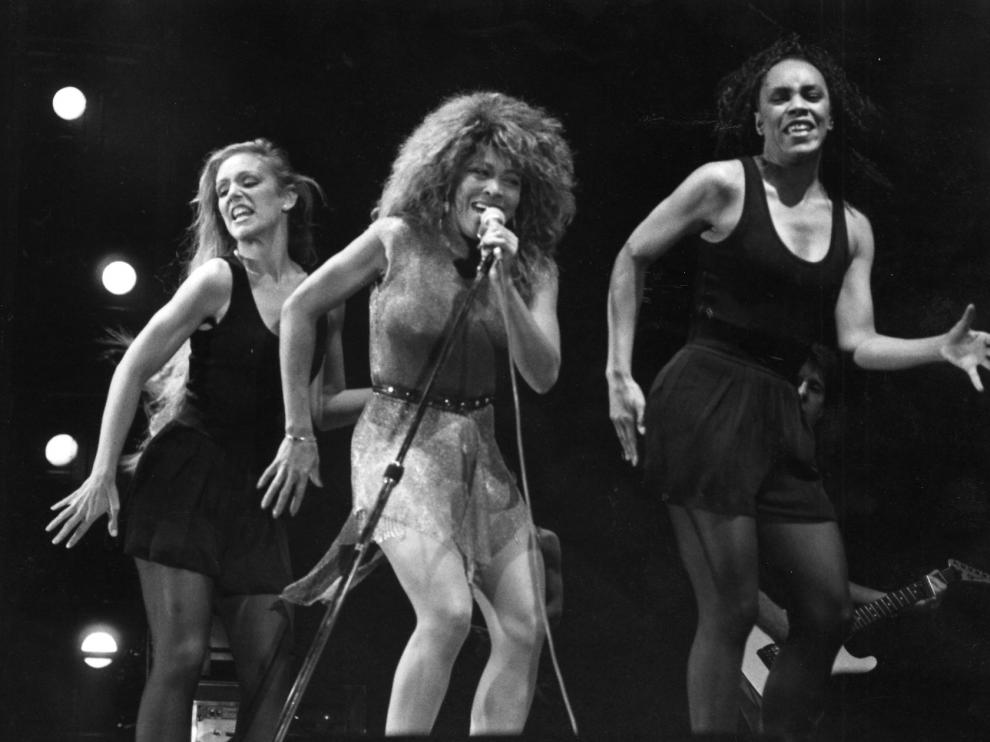 Tina Turner, en su concierto en Zaragoza en 1990.