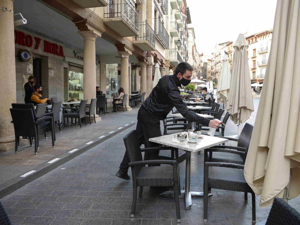 Terraza de un bar de Teruel