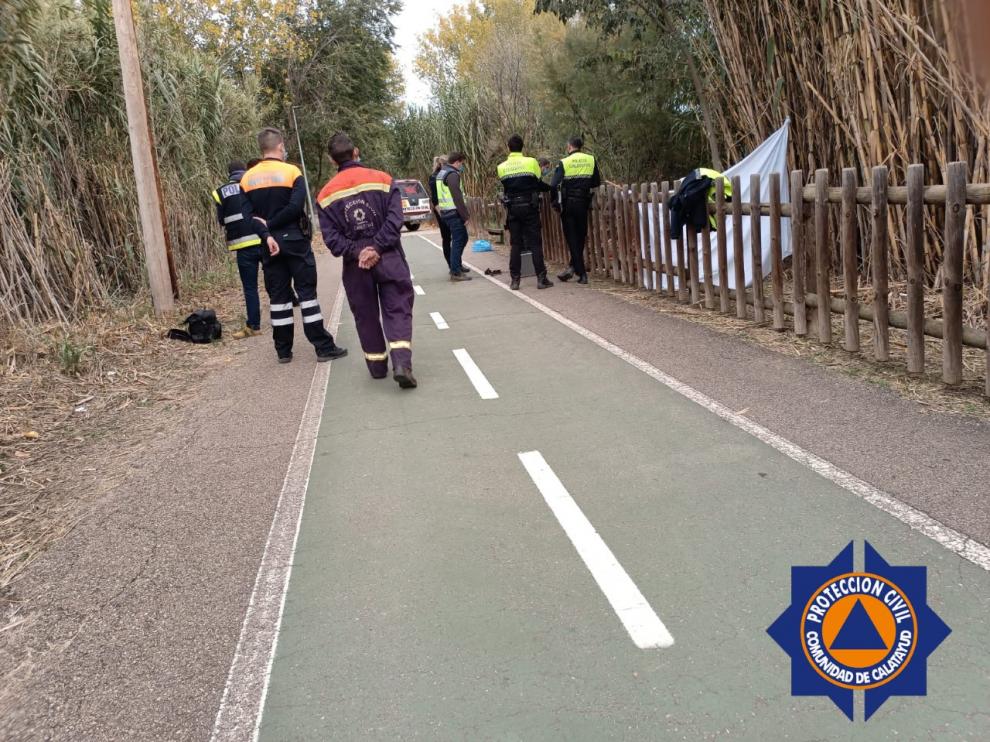 Protección Civil rescata el cadáver del río Jalón.