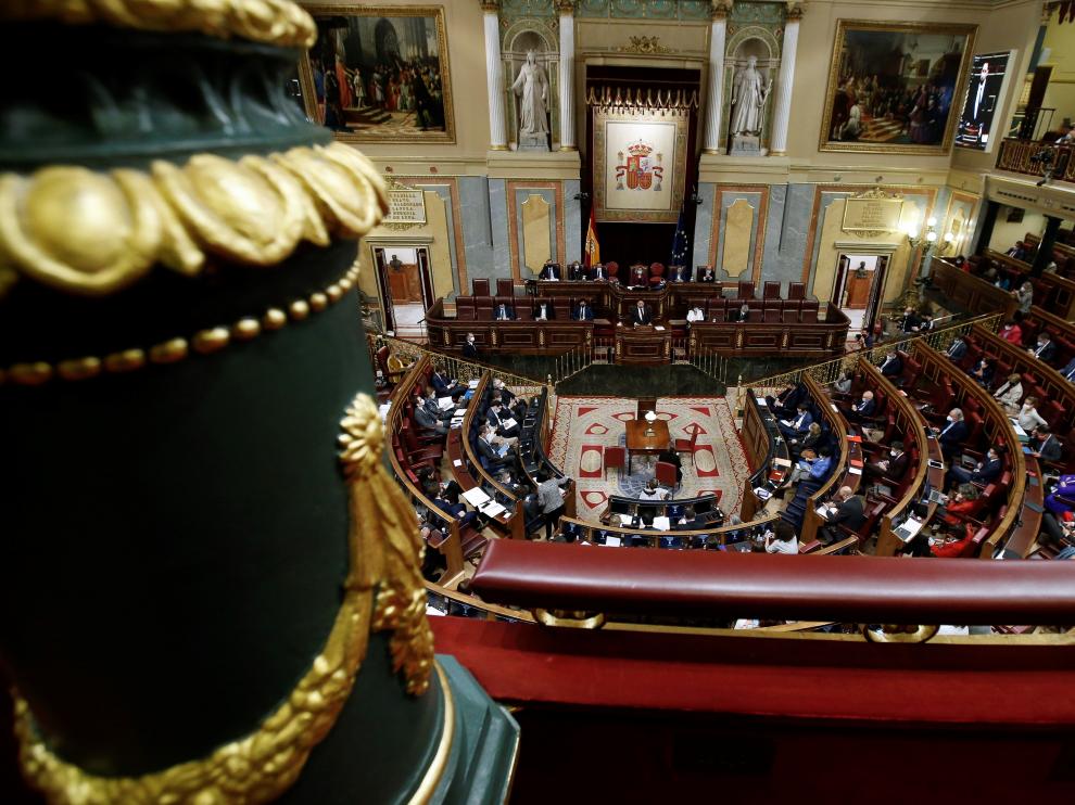 Imagen del Hemiciclo durante el debate de la moción de censura de Vox.
