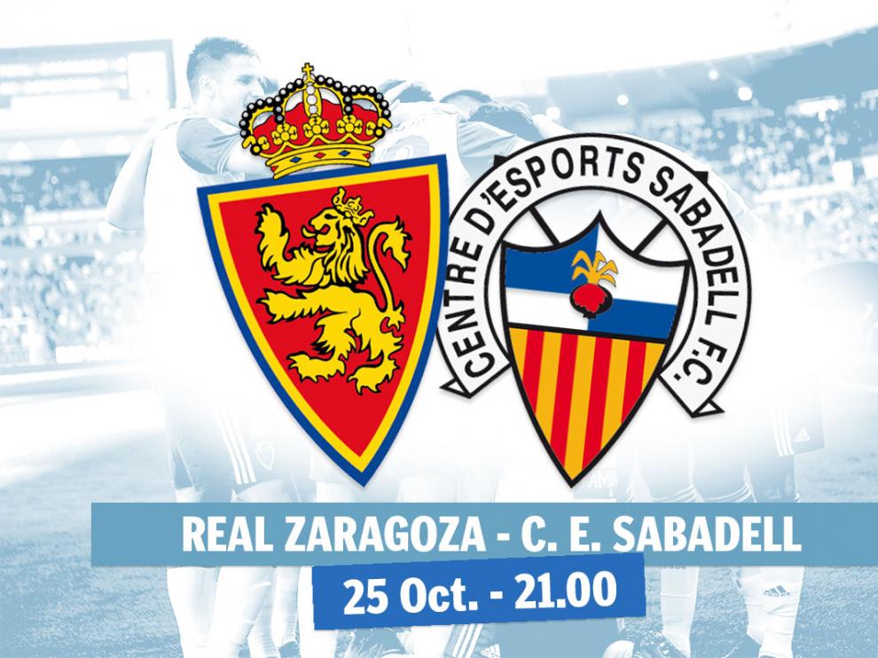 El Real Zaragoza recibe el domingo 25 de octubre al Sabadell