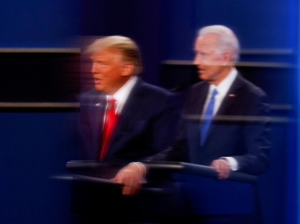 FILE PHOTO: President Trump and Democratic presidential nominee Biden participate in their second debate in Nashville