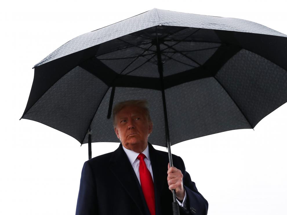 U.S. President Donald Trump arrives in Pennsylvania on Air Force One