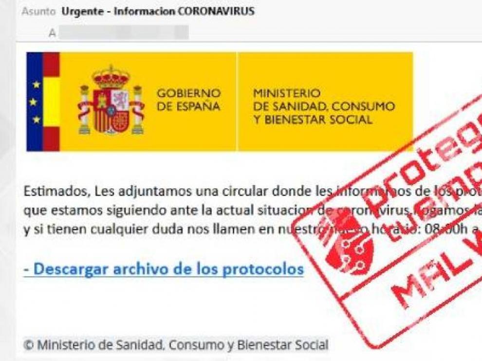 Ejemplo de email recibido