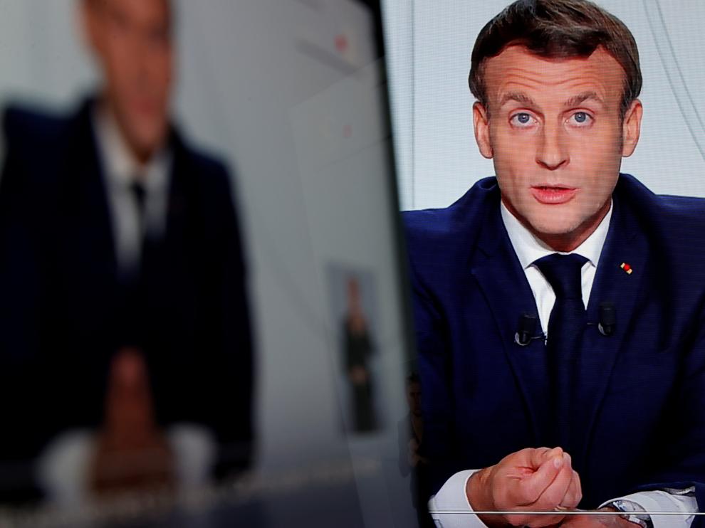 El presidente francés, Emmanuel Macron, en su comparecencia de este miércoles