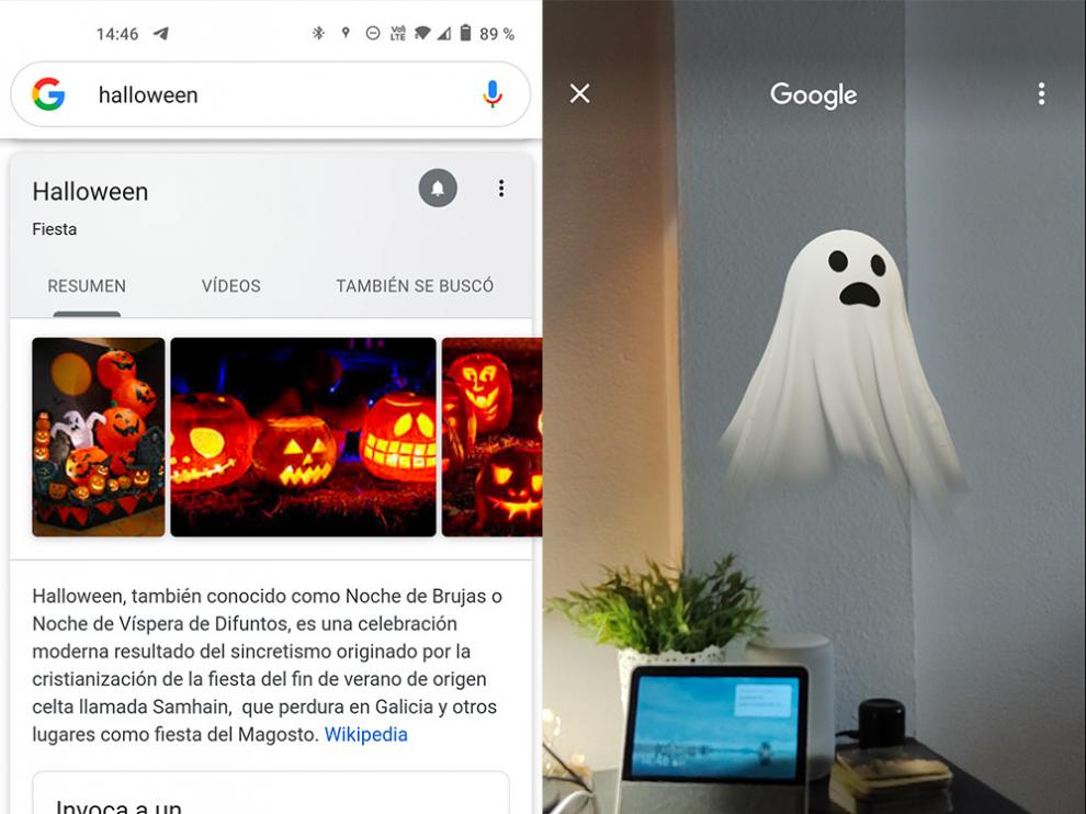 Un ejemplo de cómo proyectar fantasmas y esqueletos desde el navegador de Google.