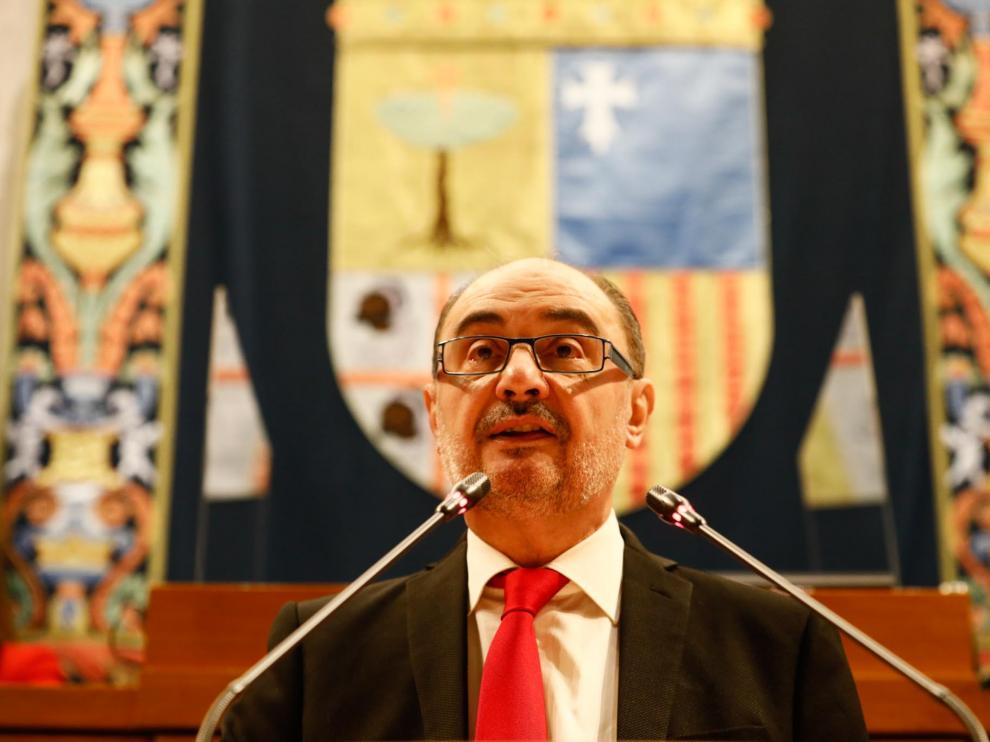 Javier Lambán, en el debate del estado de la Comunidad.