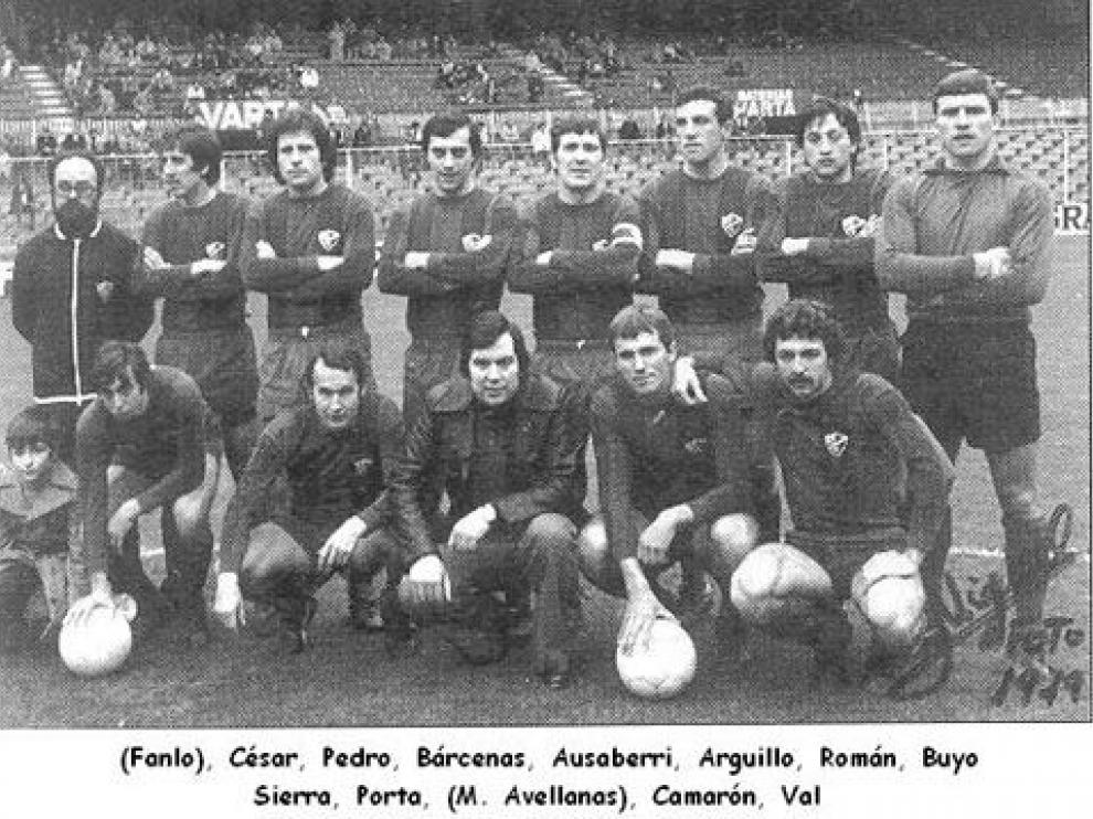 Alineación de la SD Huesca de la temporada 78-79 con Paco Buyo.
