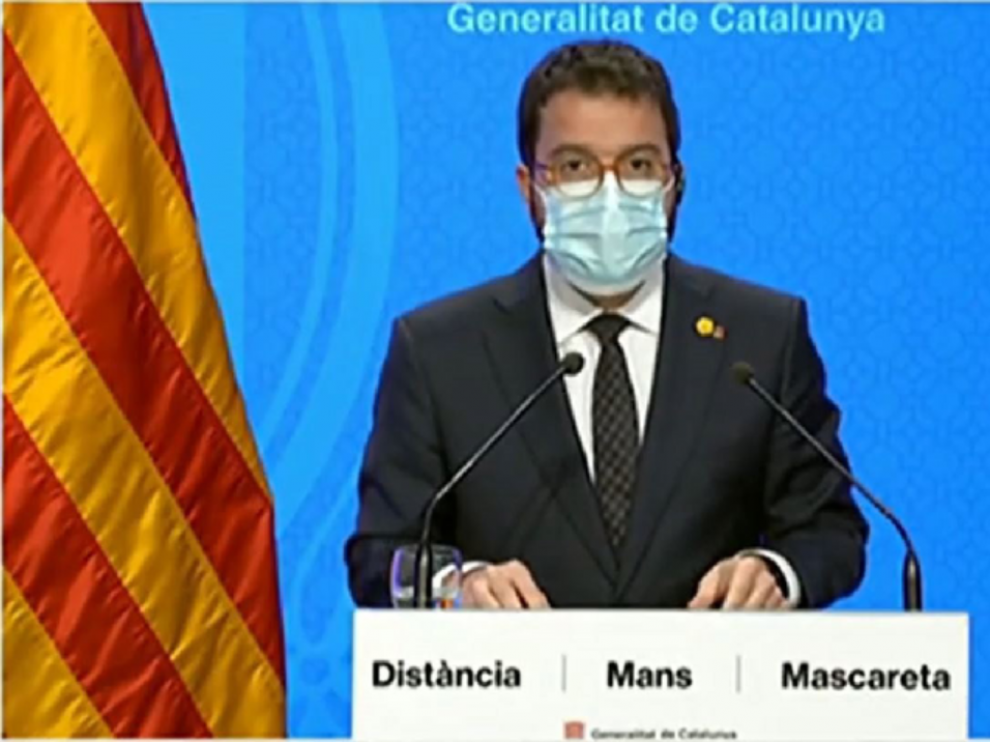 Pere Aragonés anuncia el confinamiento perimetral de Cataluña