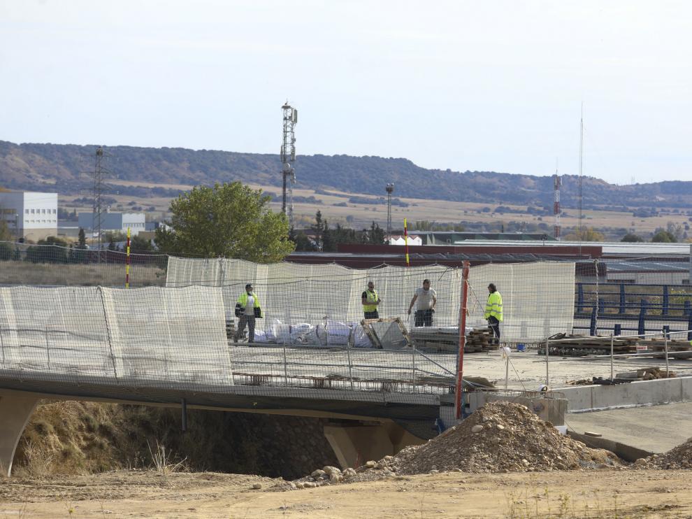 Una imagen de las obras en la autovía el pasado miércoles.
