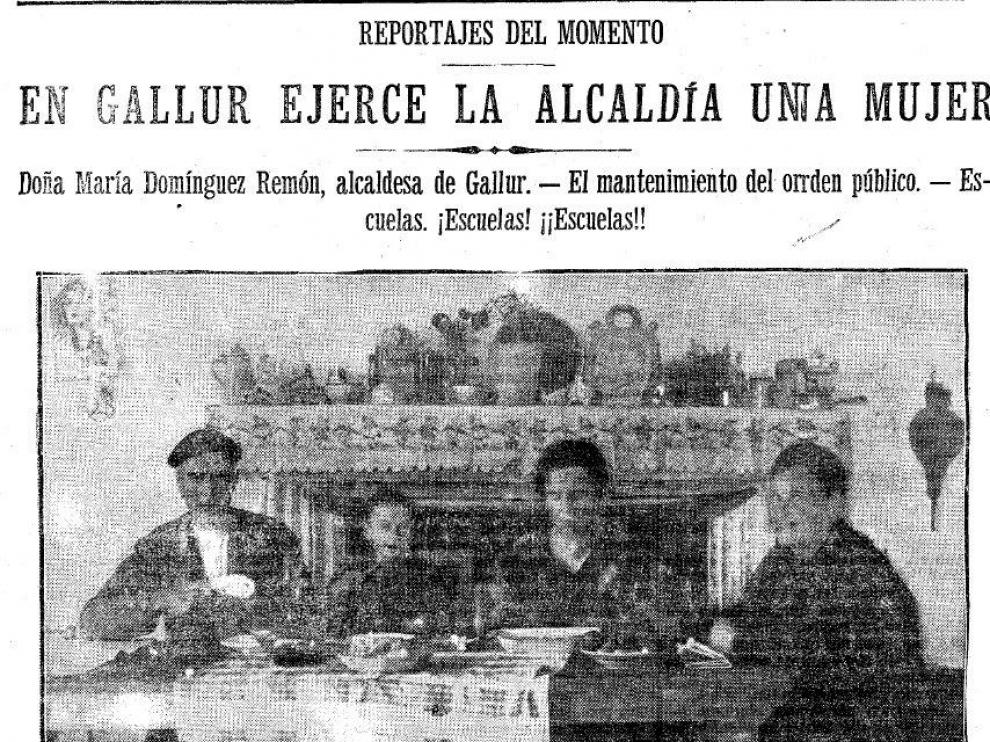 Entrevista a María Domínguez en Gallur firmada por Mario Alegría en octubre de 1932