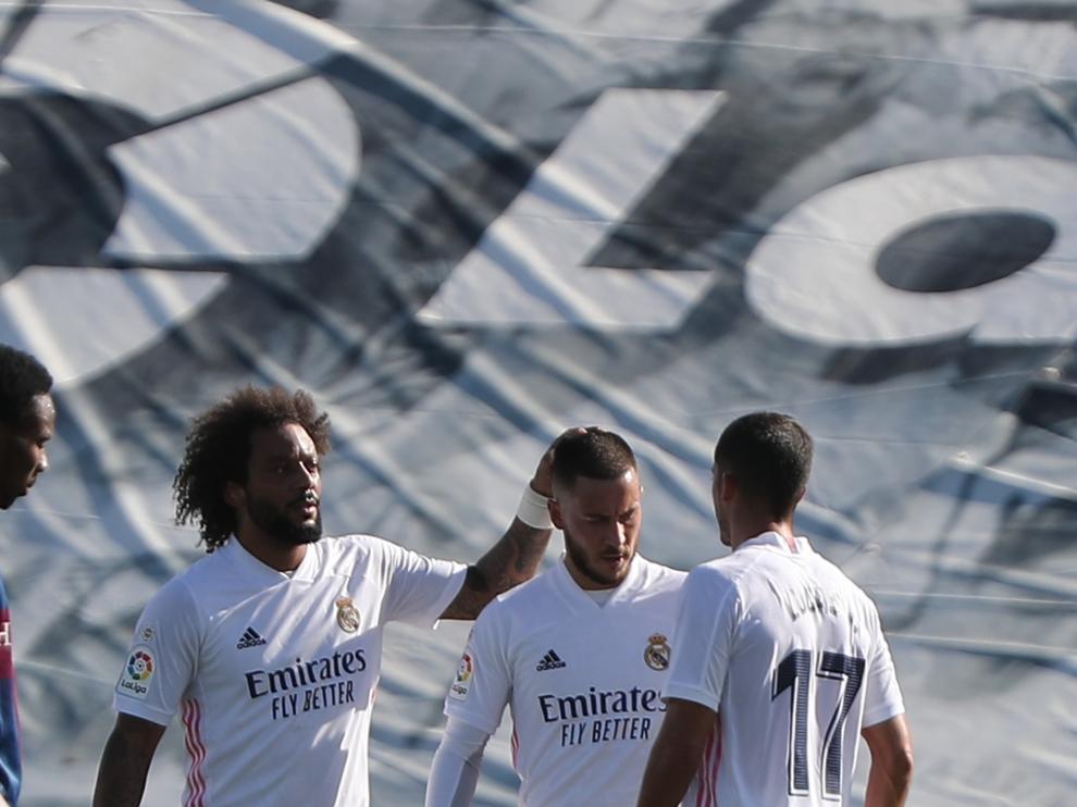 Imagen del choque entre el Real Madrid y el Huesca en el Alfredo Di Stéfano.