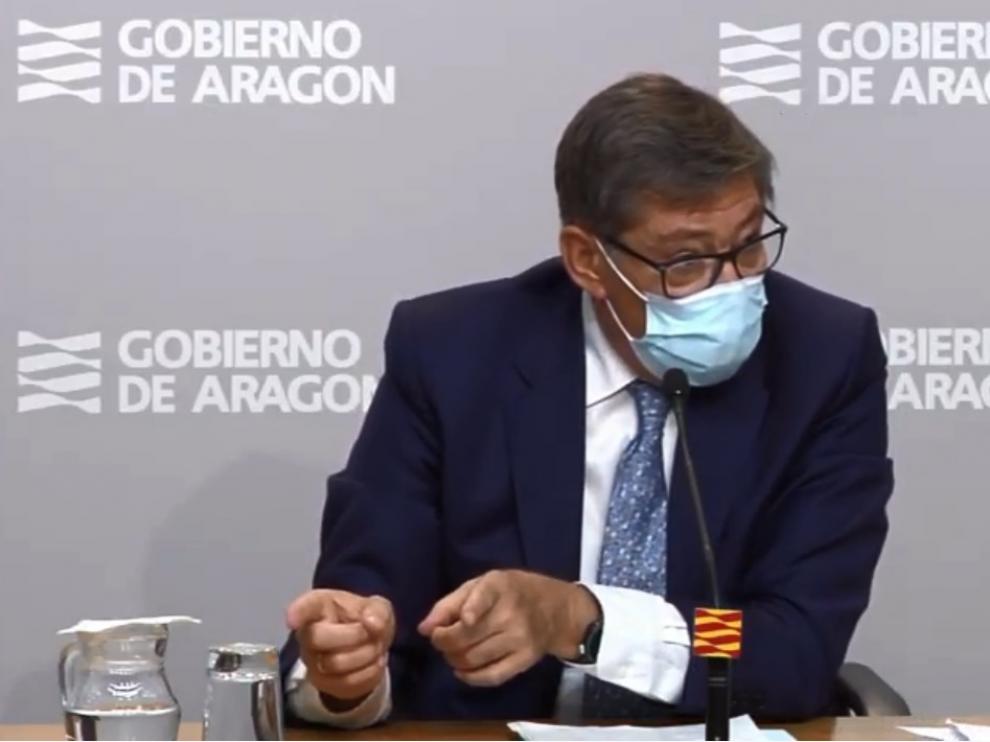 Arturio Aliaga, en rueda de prensa.