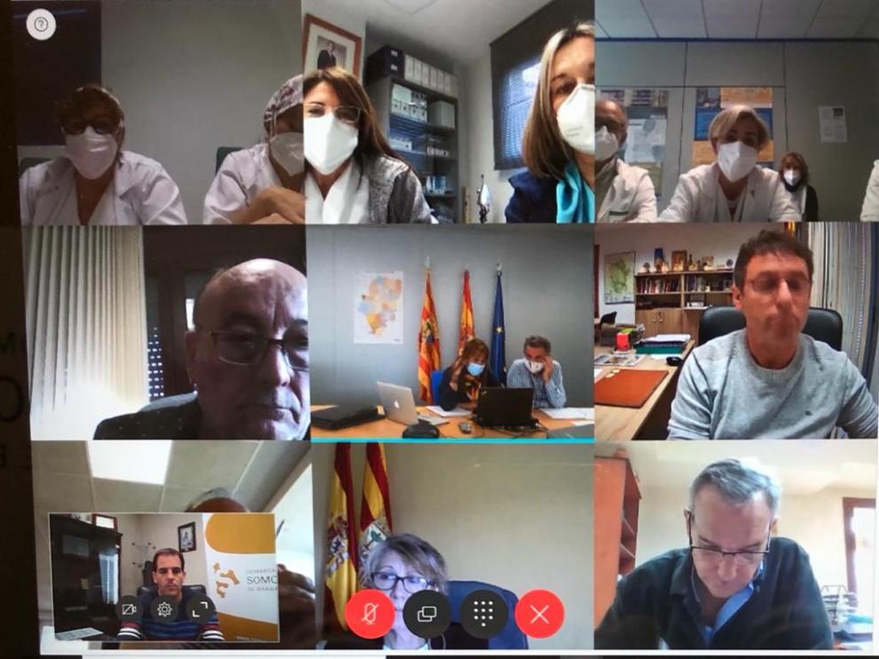Videoconferencia de los responsables de Sanidad de comarcas de las zonas orientales de Huesca