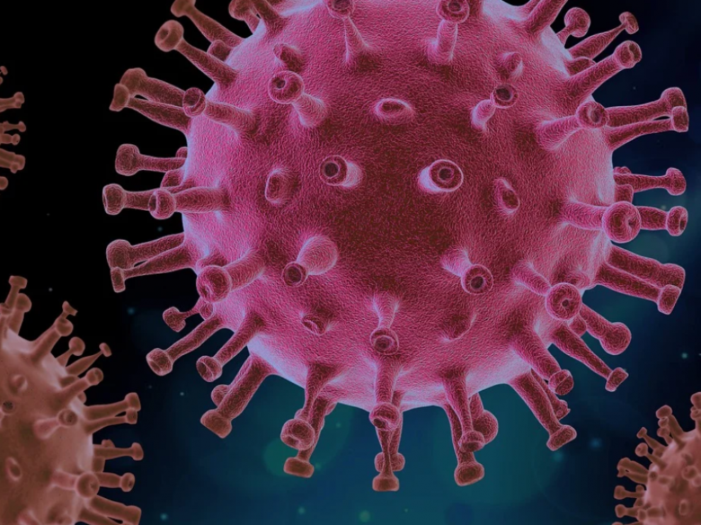 Simulación de una representación del coronavirus