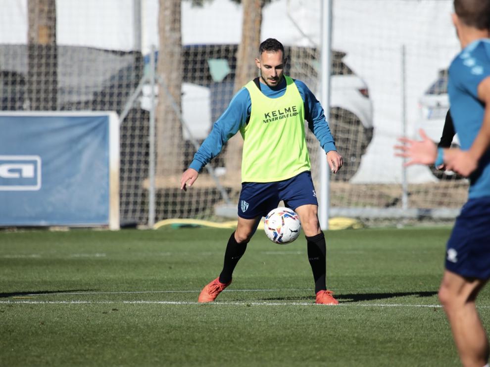 David Ferreiro, durante el entrenamiento de este martes en el IES Pirámide.