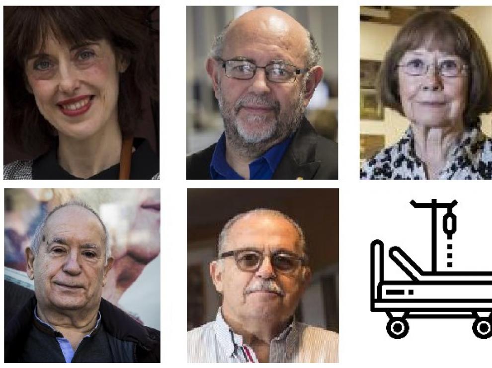 Irene Vallejo, Antón Castro, Julia Dorado, Miguel Ángel Tirado, Guillermo Vela y las ucis aragonesas.
