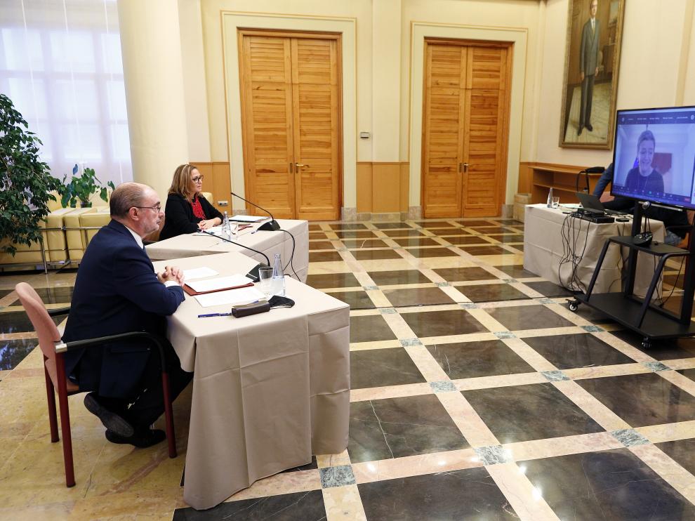 Reunión de trabajo entre la Comisaria de la Competencia UE, Margrethe Vestager y los presidentes de las Comunidades Autónomas de Aragón, Castilla