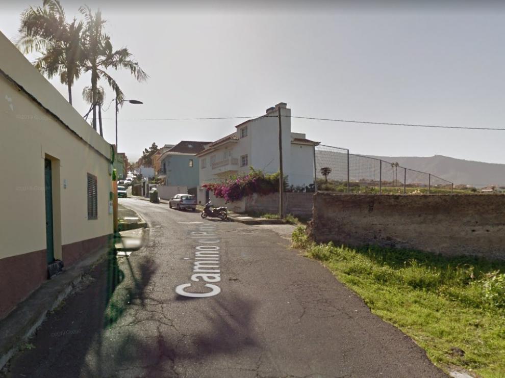Camino del Pino, en La Orotava, donde ha ocurrido el accidente.