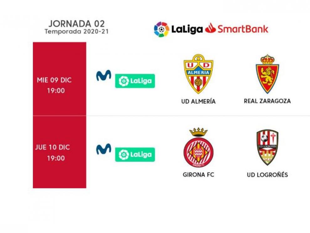 Fechas de los partidos aplazados de la jornada 2.