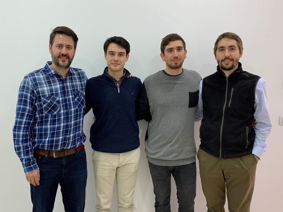 De izquierda a derecha, Eduardo Navarro; Mario Miravete, Jorge Morte y Mateo Cámara, creadores de Pikckgeo.