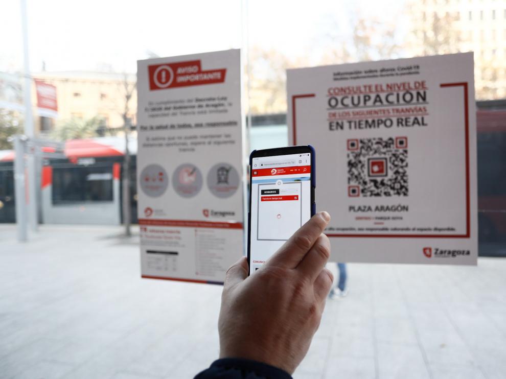 Los usuarios del tranvía pueden consultar la ocupación de los convoyes con su móvil