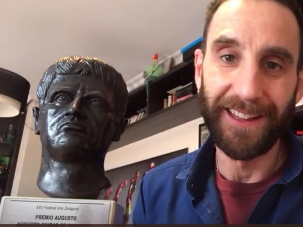 El actor Dani Rovira, agradeciendo el premio Augusto en la gala ‘online’ del festival.