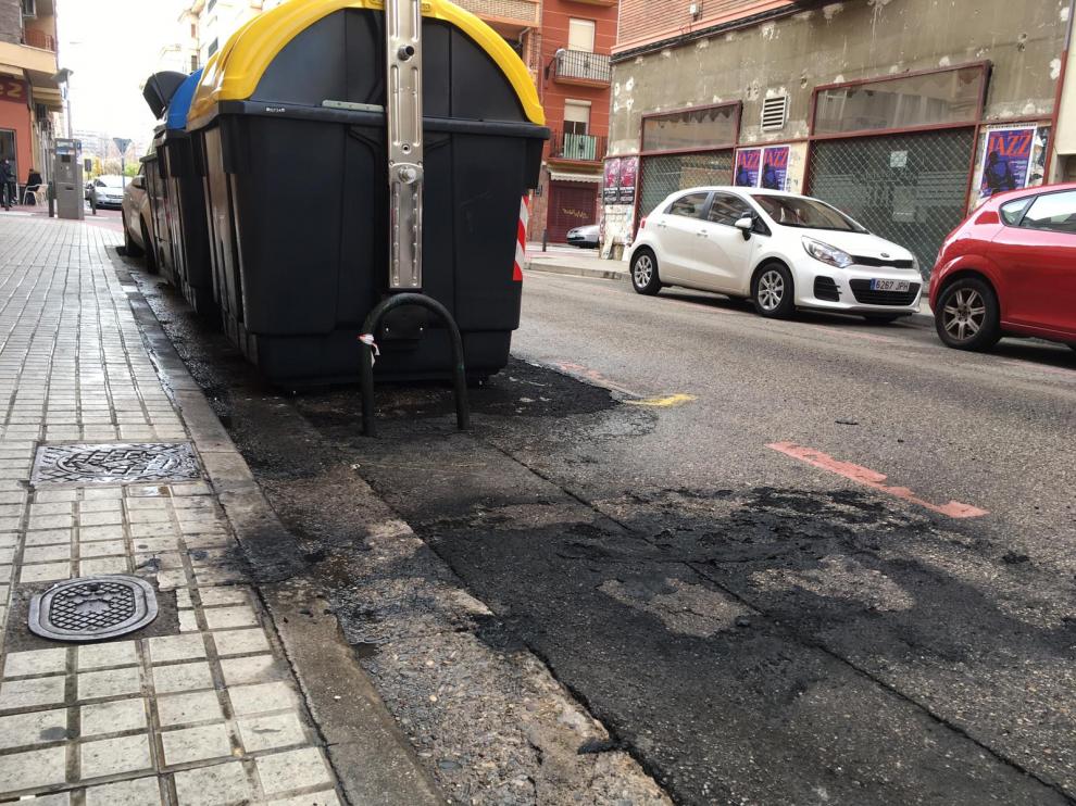 Lugar de la quema en la calle Burgos