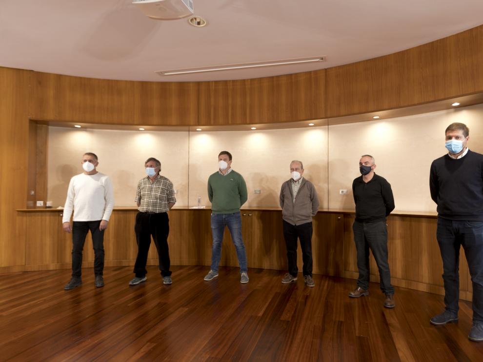 Representantes de la Mesa en la rueda de prensa ofrecida este lunes.