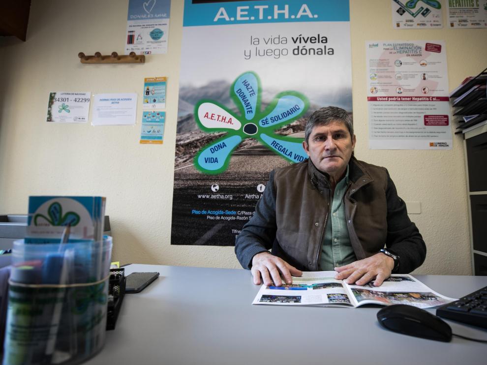 Javier Arredondo, presidente de la Asociación de Enfermos y Trasplantados Hepáticos de Aragón (Aetha).